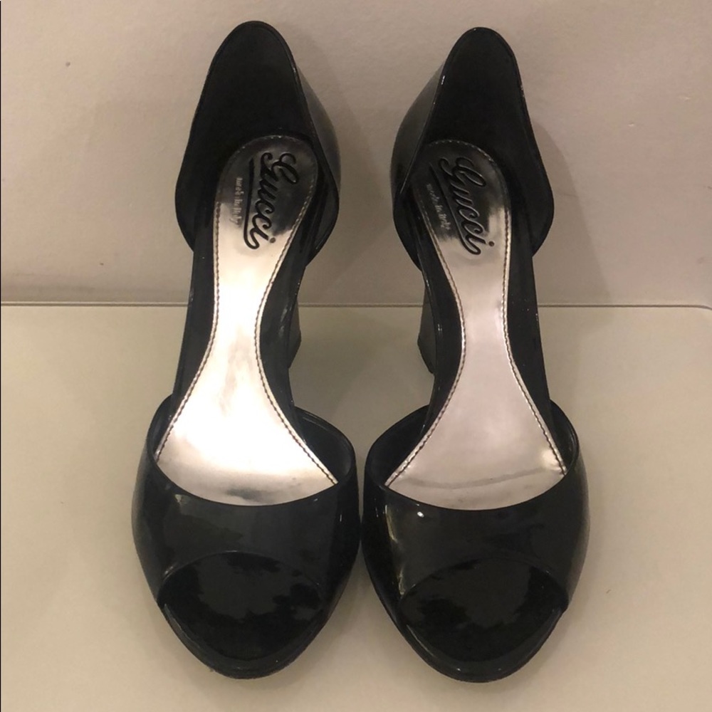 Gucci peep toe wedge